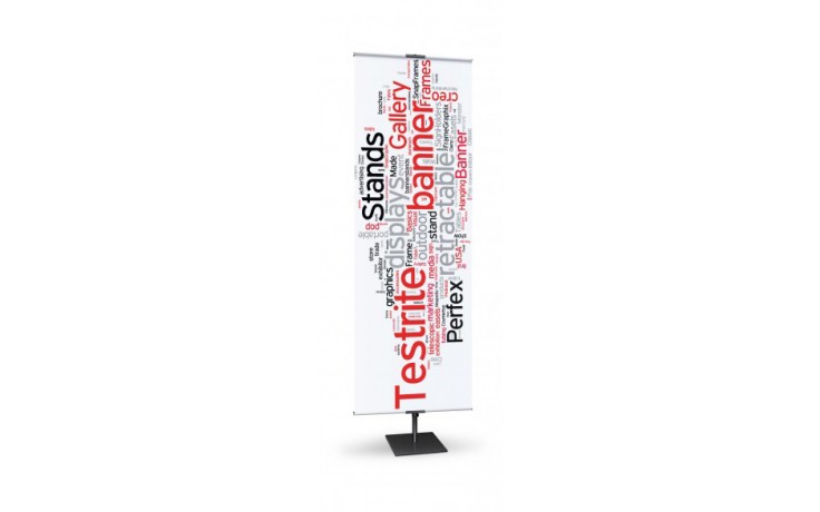 Single Graphics silver Banner Stand 24" x 96"
