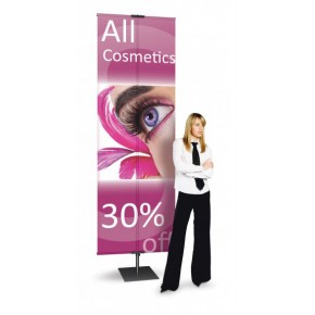 Single Graphics silver Banner Stand 36" x 118"